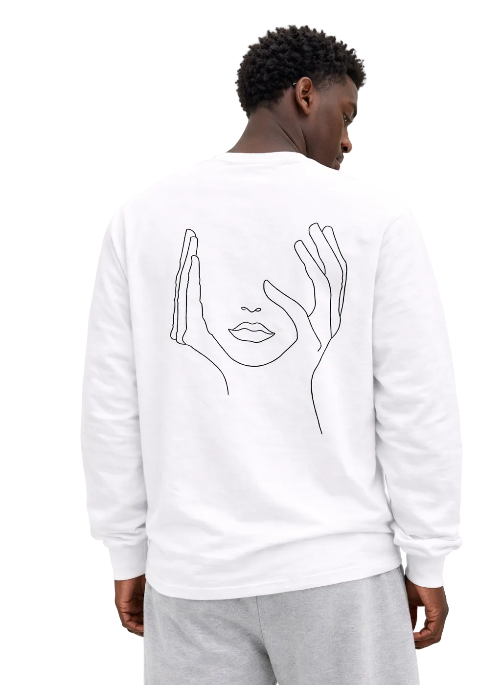 Hands Holding Face Zénøir Longsleeve White