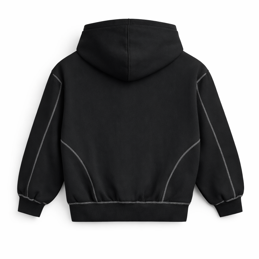 Zénøir Lined Zip-Up Hoodie Black