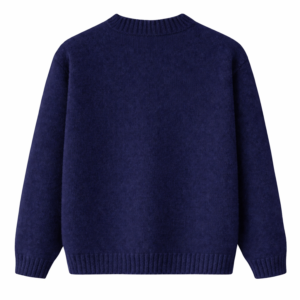 Zénøir-Heart Knitted Sweater Navy Blue