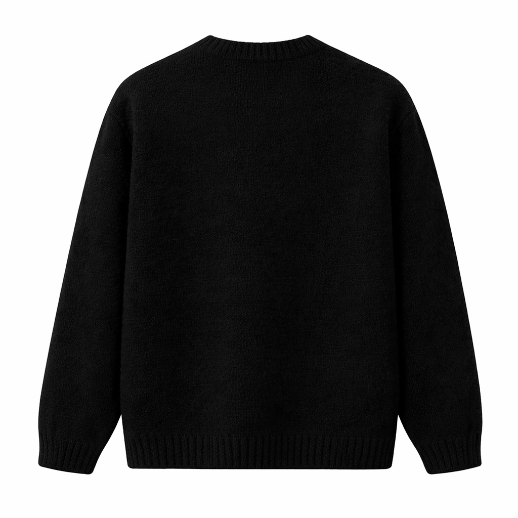 Zénøir-Heart Knitted Sweater Black