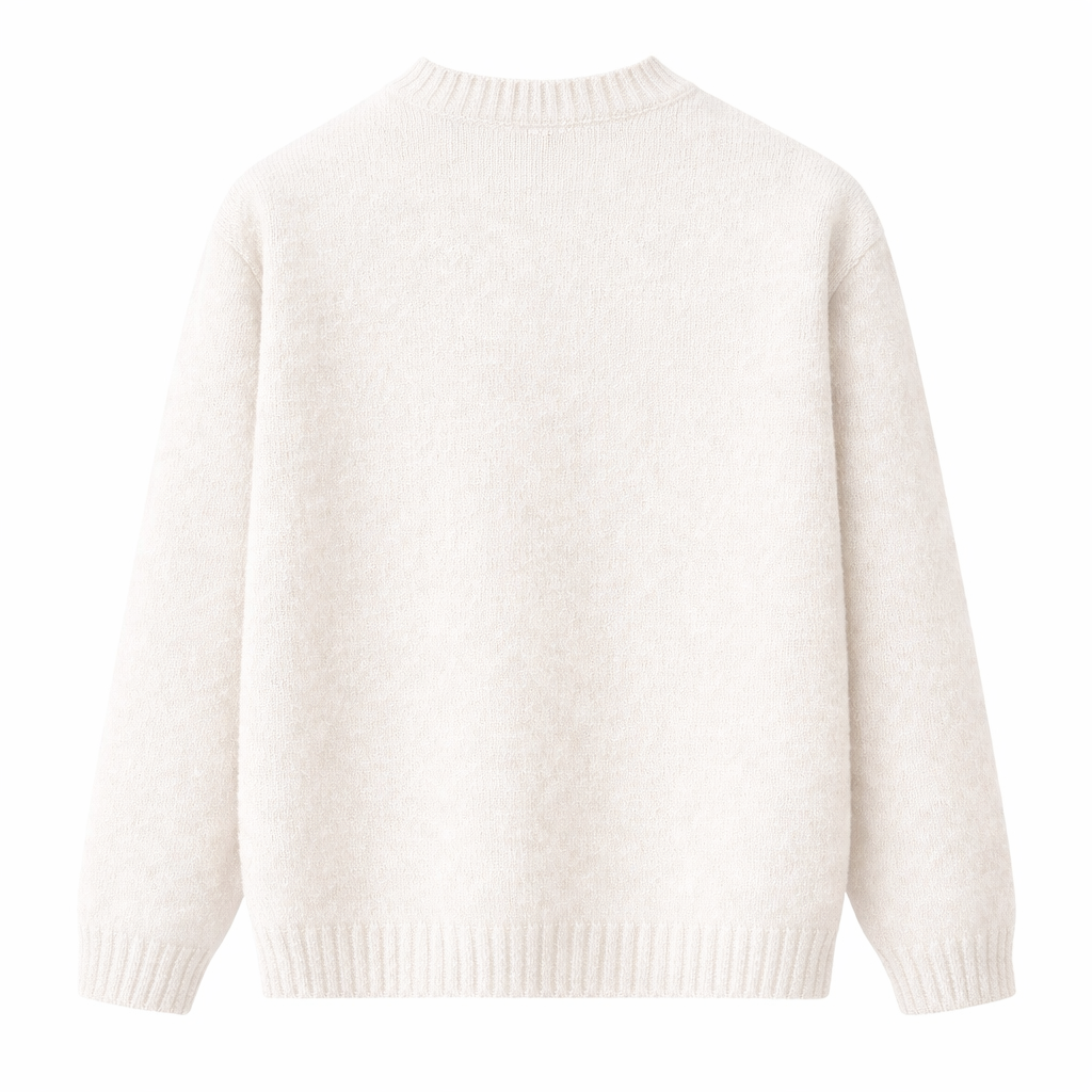Zénøir-Heart Knitted Sweater Beige
