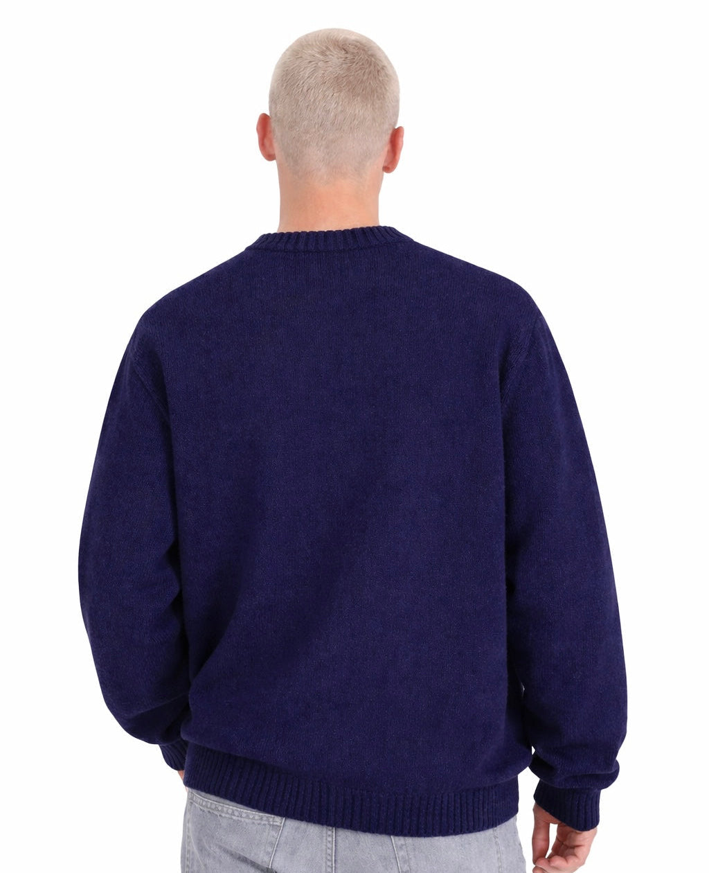Zénøir-Heart Knitted Sweater Navy Blue