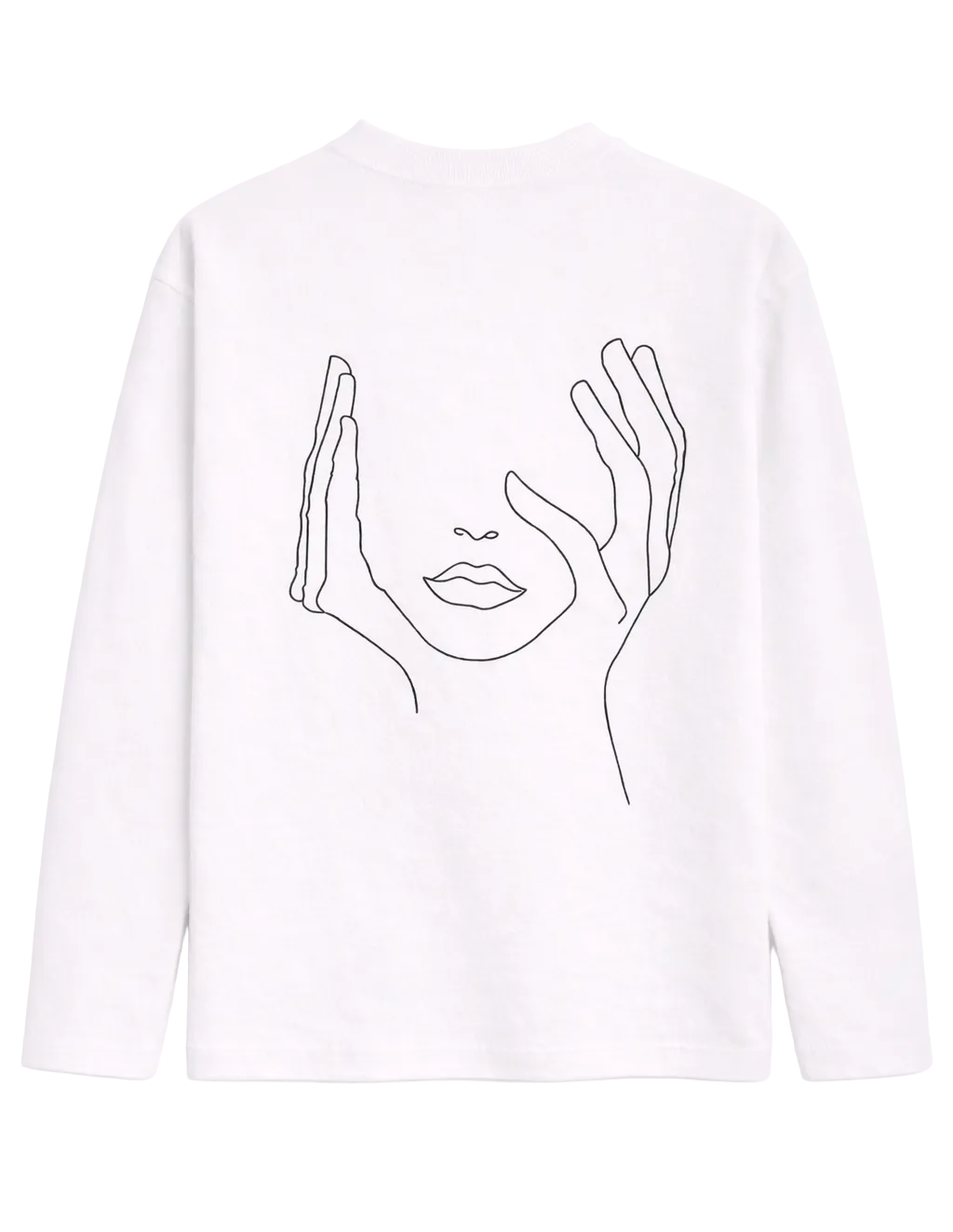 Hands Holding Face Zénøir Longsleeve White