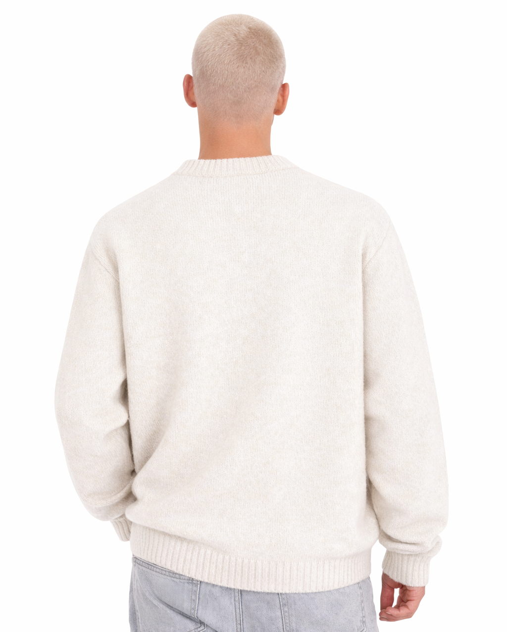 Zénøir-Heart Knitted Sweater Beige